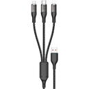 Dudao Fast charging cable 120W 1m 3in1 USB - USB-C / microUSB / Lightning Dudao L22X - silver