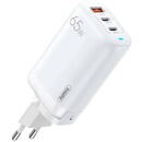 Wall charger Remax, RP-U55, 2x USB-C, USB, 65W (white)