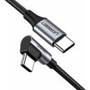 UGREEN UGREEN US255 USB-C to USB-C Elbow cable, 3A, 60W, 0.5m (Black)
