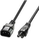 IEC C5 power extension cable, 2m, black