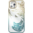 KINGXBAR Luxury iPhone 14 Plus Case with Kingxbar Phoenix Crystals - Gold and Blue