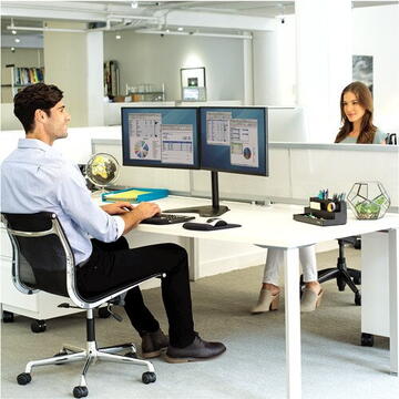 Suport monitor Fellowes Ergonomics freestanding arm for 2 monitors - horizontal Seasa - former Professional Series™.