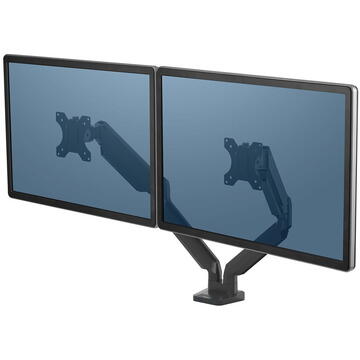 Suport monitor Fellowes Ergonomics arm for 2 monitors - Platinum series, black