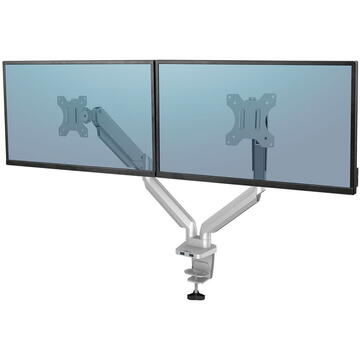 Suport monitor Fellowes Ergonomics arm for 2 monitors - Platinum series, silver