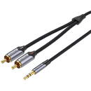 2xRCA cable (Cinch) jack to 3.5mm Vention BCNBH 2m (grey)