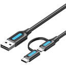 Vention 2in1 USB cable USB 2.0 to USB-C/Micro-B USB Vention CQDBF 1m (black)