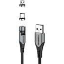 Vention 2in1 magnetic cable USB to USB-C/Micro-B USB Vention CQXHG 1.5m (Grey)