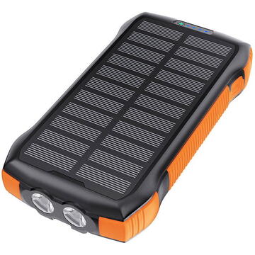 Baterie externa choetech B567 Solar power bank u încărcare inductivă  3x USB  20000mAh 20W / QC 18W / Qi 10W portocaliu/negru