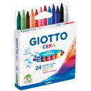 Giotto Creioane cerate din plastic, 24 culori/cutie, GIOTTO Cera