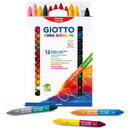 Creioane cerate din plastic, cu 2 capete, 12 culori/cutie, GIOTTO Cera