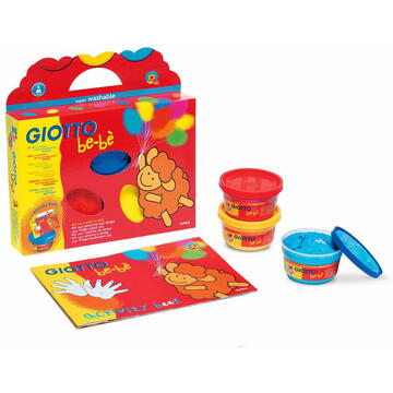 Articole pentru scoala Tempera lavabila, pentru pictura cu mana, 3 culori x 100ml/set+ carte acivitati GIOTTO be-be