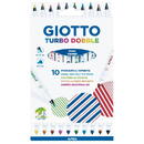 Giotto Carioca cu 2 capete, 10 culori/blister, GIOTTO Turbo Dobble