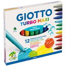 Giotto Carioca lavabila, varf 5mm, 12 buc/cutie, GIOTTO Turbo Maxi