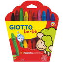 Giotto Creioane cerate din plastic + ascutitoare, 10 culori/cutie, GIOTTO be-be