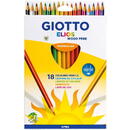 Creioane colorate, cutie carton, 18 culori/set, GIOTTO Elios