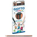Creioane colorate, culori tonurile pielii, 12buc/cutie, GIOTTO Stilnovo