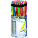 Creion grafit LYRA Neon - HB, cu radiera, 96 buc/tub, culori neon