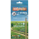 Creioane colorate LYRA Graduate Graphite, 12 culori/cutie