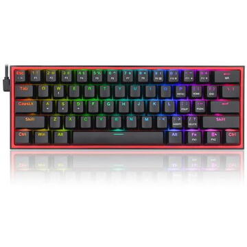 Tastatura Redragon Fizz RGB mecanica RGB LED USB Neagra