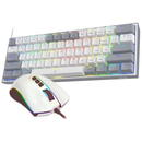 Kit tastatura mecanica si mouse Gaming Dynamic Duo RGB Alb
