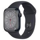 Apple Watch 8 GPS 41mm Midnight Aluminium Case with Midnight Sport Band - S/M