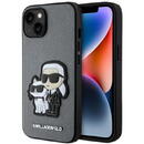 Karl Lagerfeld case for iPhone 14 from the Saffiano Karl & Choupette series - silver