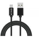 Tellur Data cable, USB to Micro USB, Nylon Braided, 1m black