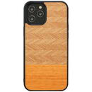 MAN&WOOD case for iPhone 12/12 Pro herringbone arancia black