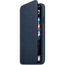 Leather Folio Case pentru iPhone 11 Pro Max, Albastru