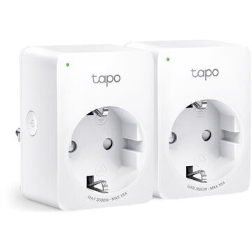 Prize inteligente TP-LINK Tapo P110(2-pack) Wi-Fi, monitorizare consum energie, control vocal, 16A, compatibil cu Android / iOS, Amazon Alexa si Google Assistant, 220-240V, Alb
