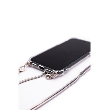 Husa Evelatus Xiaomi Redmi 8 Silicone TPU Transparent with Necklace Strap Silver