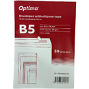 Optima Plic B5 (250x176mm), lipire siliconica, 50 buc/set, Optima - alb