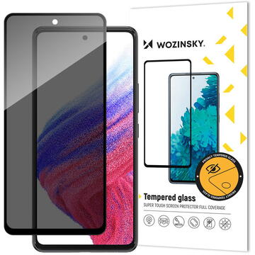 Folie de protectie Ecran Privacy WZK AntiSpy pentru Samsung Galaxy A53 5G A536, Sticla Securizata, Full Glue