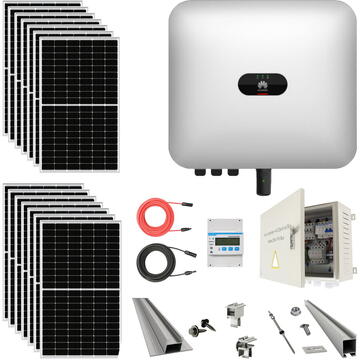 Invertoare solare PNI Kit complet prosumator 6kW trifazic cu 16 panouri 370W, accesorii incluse + Smart meter si dongle wifi