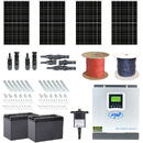 Kit fotovoltaic cu 4 panouri 370W monocristalin, 120 celule, 11A, include set conectori, cablu solar, accesorii de montaj, invertor solar si Dongle WLAN