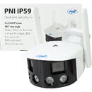 Camera supraveghere video PNI IP590, wireless, cu IP, Dual lens, 2 x 2MP, 180 grade, slot card micro SD