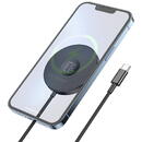 Hoco Incarcator fara Fir pentru Telefon, Apple Watch, Casti, 2A, 15W - Hoco (CW41) - Black