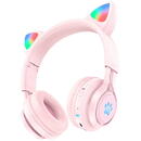 Hoco Hoco - Wireless Headphones Cat Ear (W39) - for Kids, Foldable with Bluetooth 5.3 - Pink