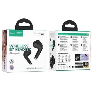 Hoco EQ1, Autonomie 7 ore, Bluetooth 5.3, Negru