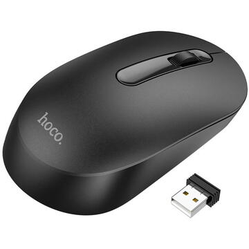 Mouse Hoco GM14 – Mouse wireless 2.4 GHz, optic 1200 DPI, 3 butoane + scroll, gri