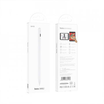 Hoco - Stylus Pen Smooth (GM102) - Capacitive, Active, for Apple iPad, with LED - White
