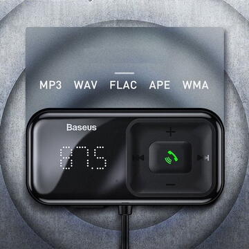 Modulator FM Wireless Bluetooth FM transmitter with charger Baseus S-16 (Overseas edition) - black