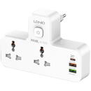 Ldnio LDNIO SC2311 Power Strip with 2 AC Outlets, 2USB, USB-C, 2500W with Night Light, EU/US (White)
