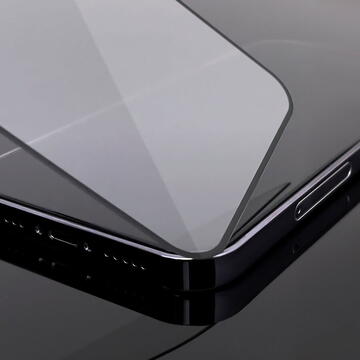 Super Durable Full Screen Tempered Glass with Frame Case Friendly Wozinsky Full Glue iPhone 15 - Black