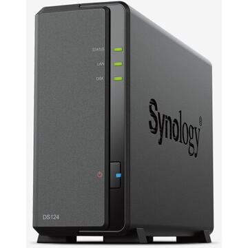 NAS Synology Server DS124 1x0HDD RTD1619B 1GB DDR4 1xRJ45 2xUSB 2Y