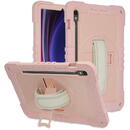 Techsuit Husa pentru Samsung Galaxy Tab S9 / S9 FE - Techsuit StripeShell 360 - Pink