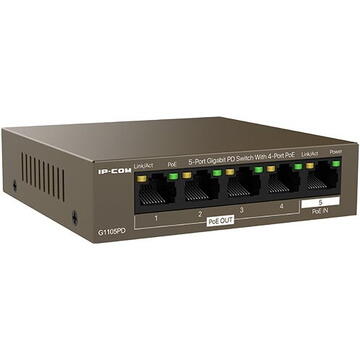Switch IP-COM Networks G1105PD network switch Unmanaged L2 Gigabit Ethernet (10/100/1000) Power over Ethernet (PoE) Black