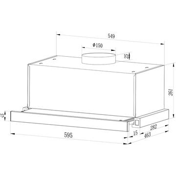 Hota Samus Incorporabila 202 W 1 motor 60 cm latime HS6060TB Negru
