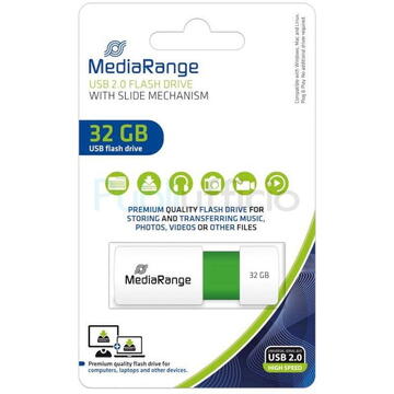 Memorie USB MediaRange USB-Stick 32GB USB 2.0 Slider Green