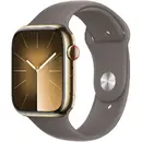 Apple Watch Series 9 GPS + Cellular 45mm Gold Stainless Steel Case with Sport Band M/L Clay